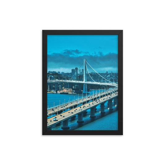 Bay Bridge Blue Framed poster