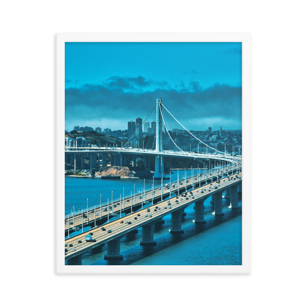 Bay Bridge Blue Framed poster