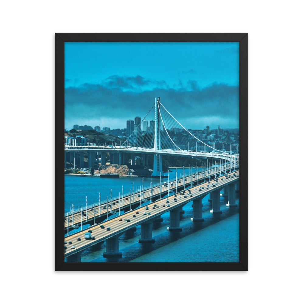 Bay Bridge Blue Framed poster