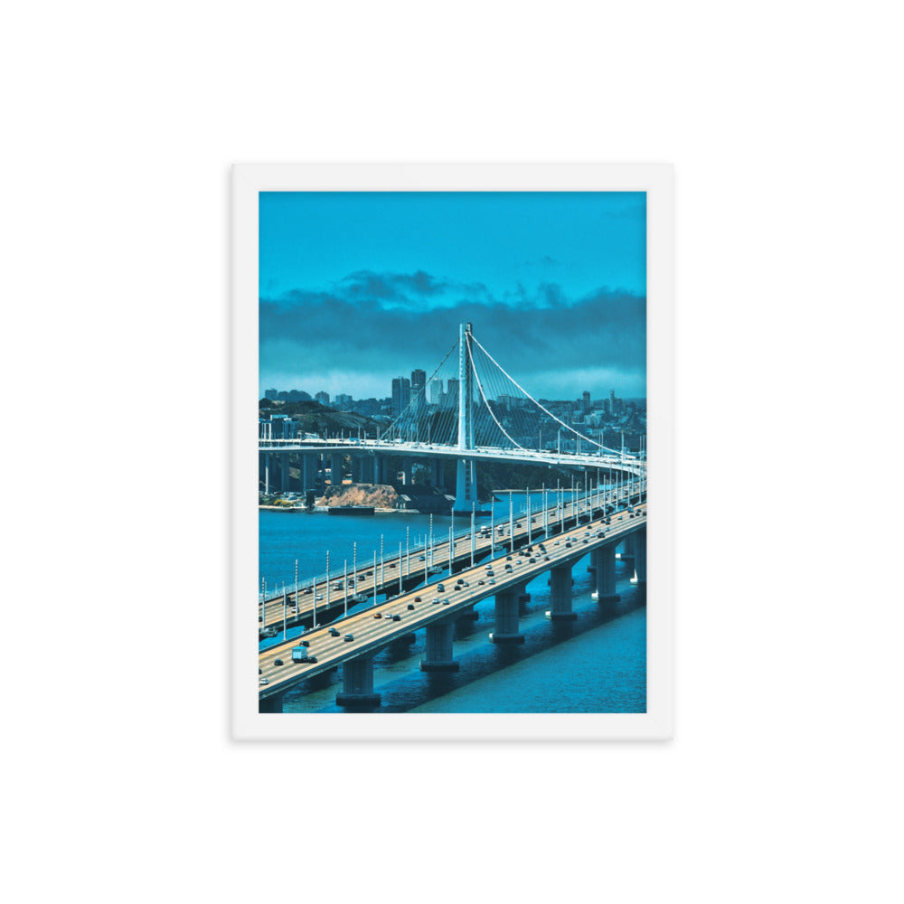 Bay Bridge Blue Framed poster