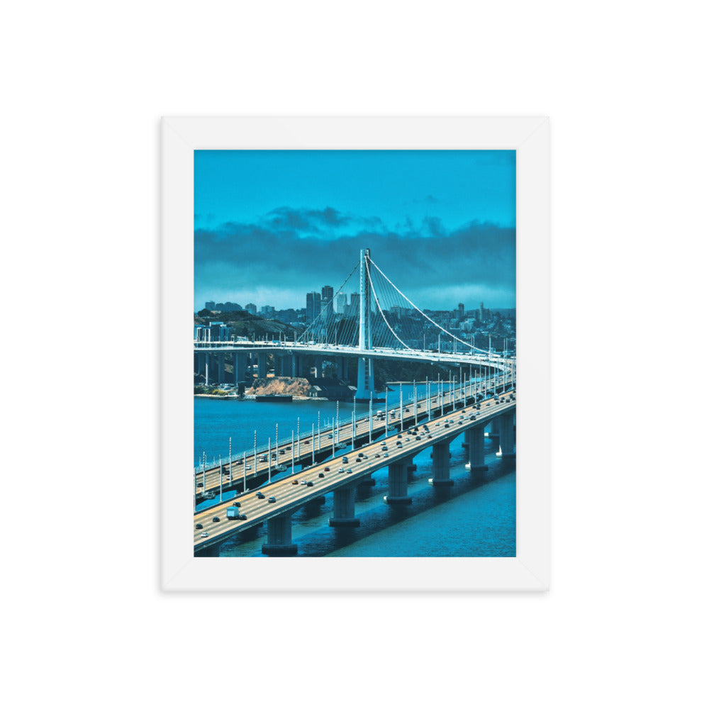 Bay Bridge Blue Framed poster